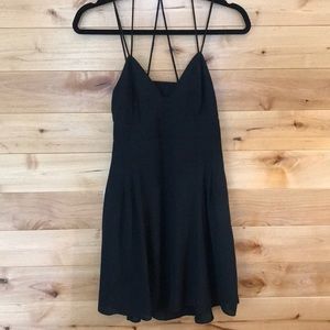 Express black cross and back out dress